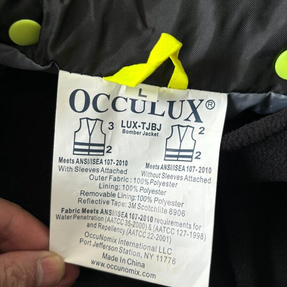OccuNomix LUX-TJBJ Type R Class 3 Premium 4-In-1 Bomber Jacket - Yellow/Lime - Picture 13 of 14